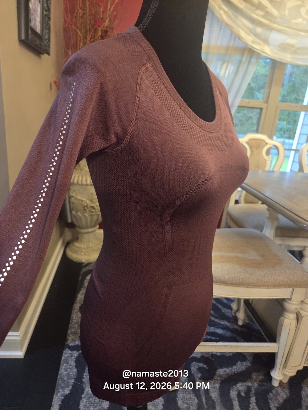Lululemon Swiftly Tech Long Sleeve Crew Reflective Sleeve in the color Redwood.